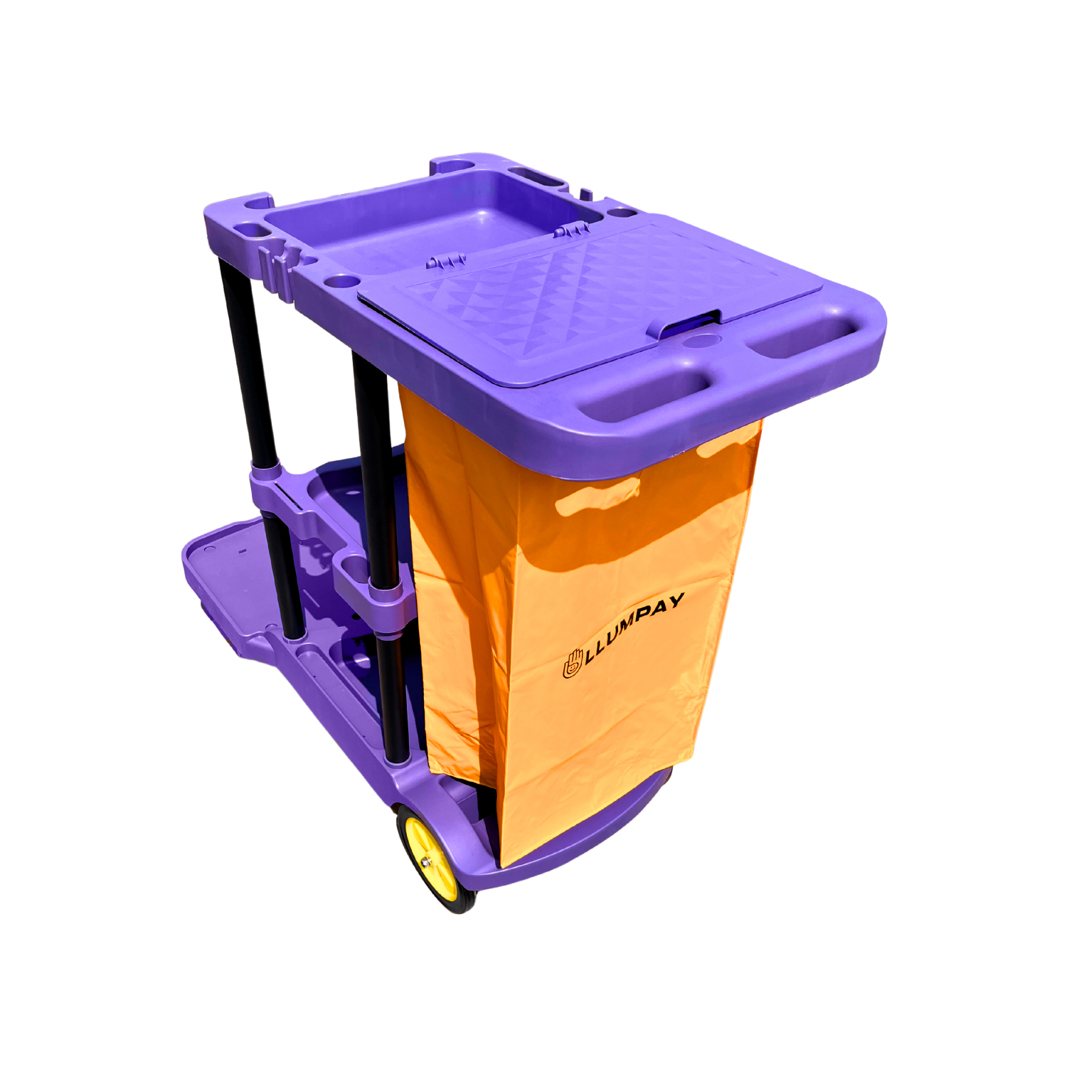 CARRITO DE LIMPIEZA MORADO PARA HOTELES, HOSPITALES, OFICINA, FÁBRICA - 3