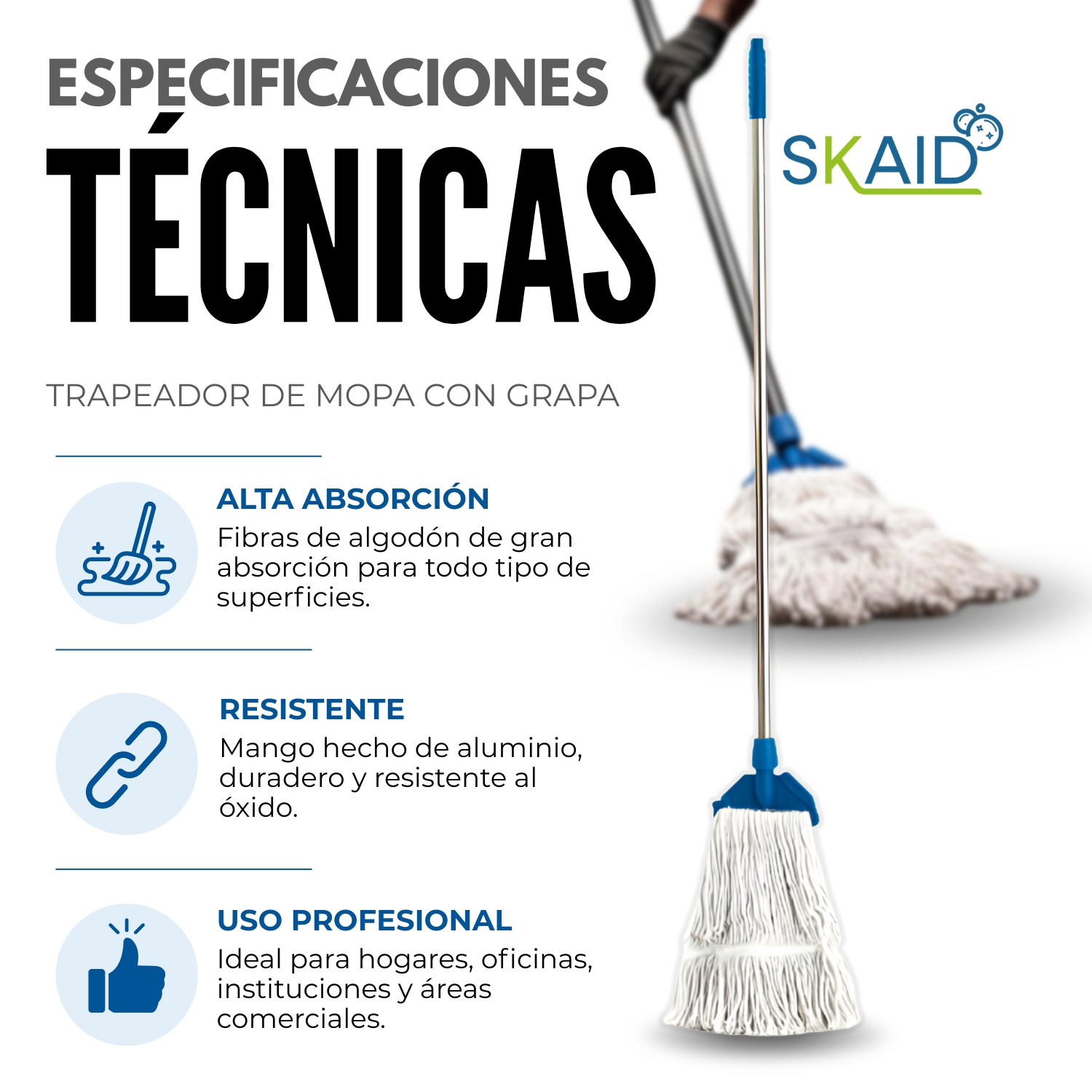TRAPEADOR DE MOPA CON GRAPA - 4