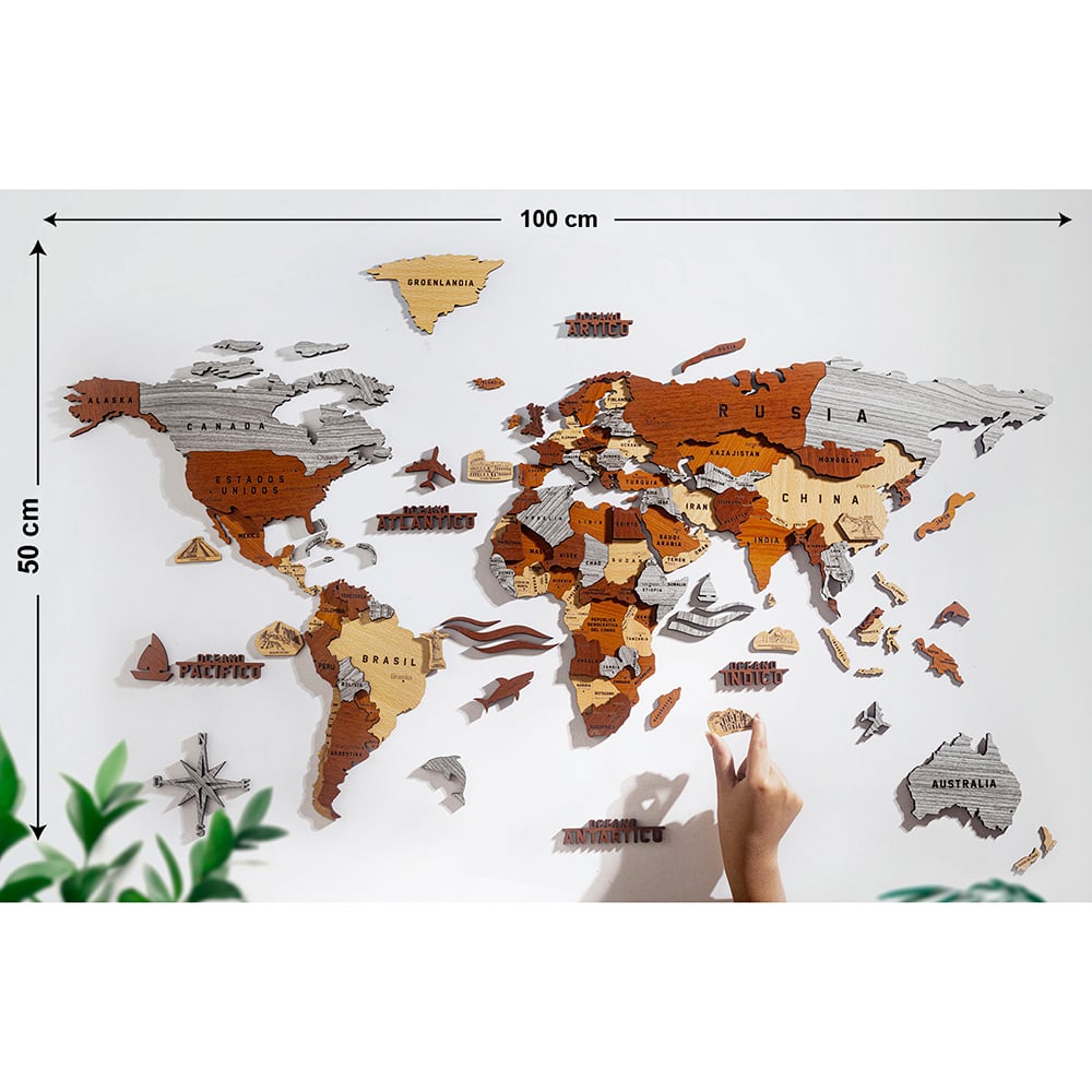 ROMPECABEZAS A ANUARIOS EXCLUSIVOS DE MADERA MAPA MUNDI - 6