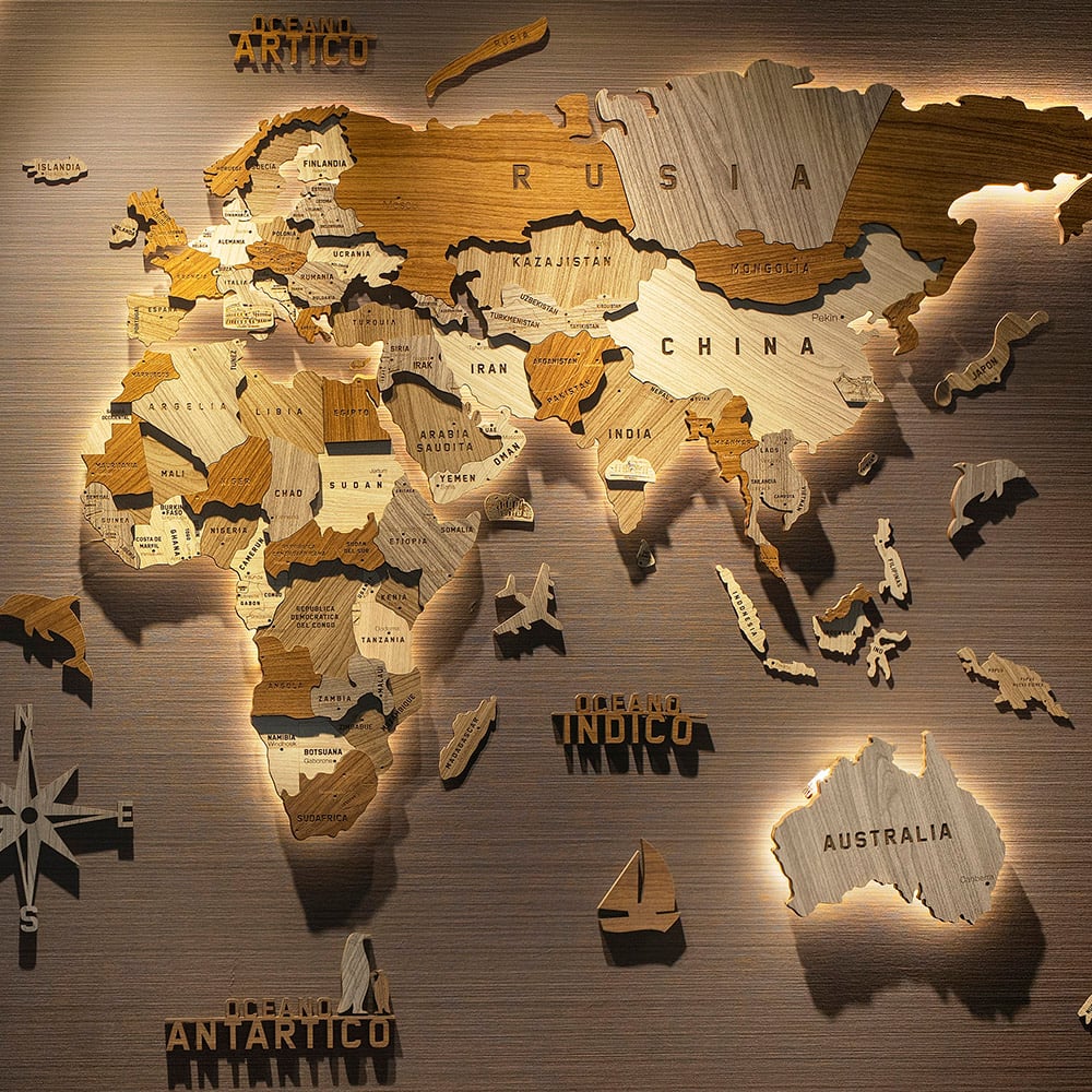 MAPA MUNDI 3D RETROILUMINADO - 2