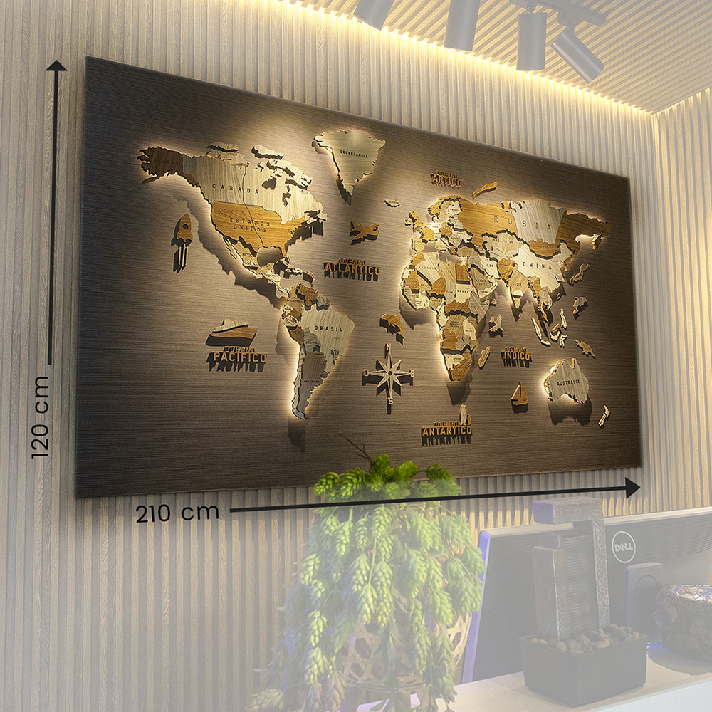 MAPA MUNDI 3D RETROILUMINADO - 4