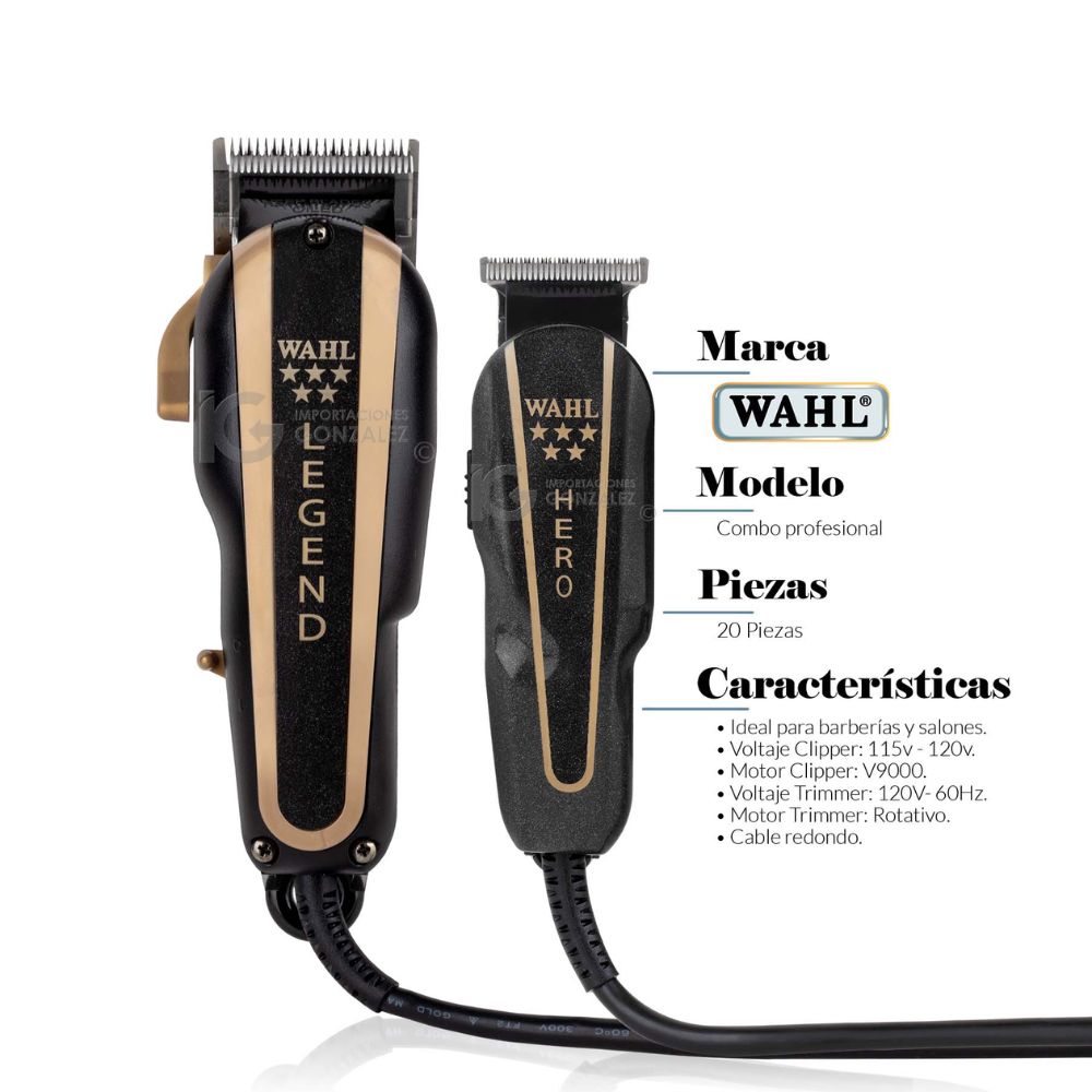 MAQUINA WAHL 08180-118 COMBO BARBER LEGEND HERO - 6