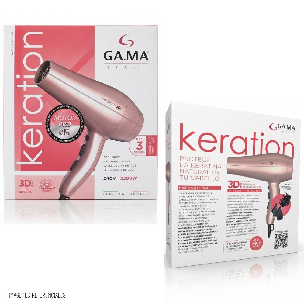 SECADORA CABELLO GAMA 2300W GAM PROFESIONAL KERATION 3D - 7