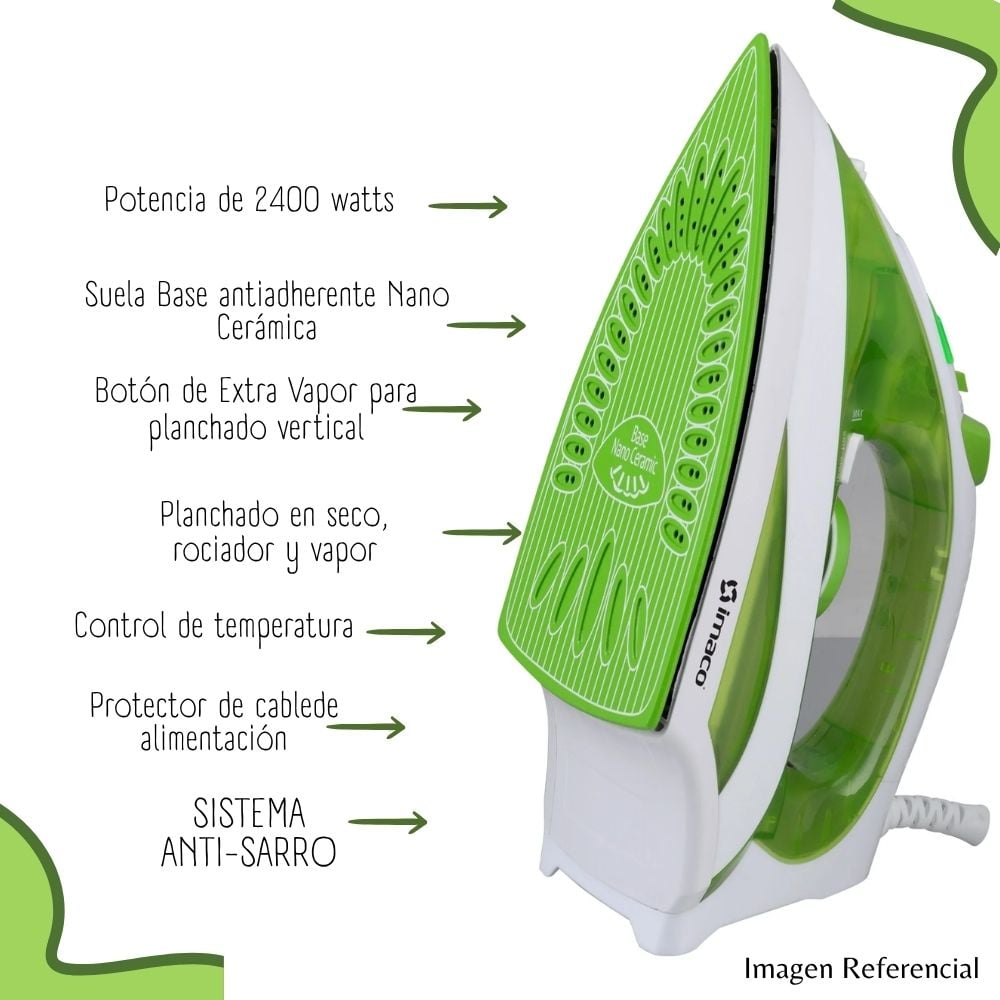 PLANCHA IMACO A VAPOR CON BASE CERAMICA ETA2288 - 2
