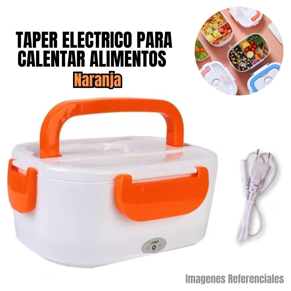 LONCHERA TAPER ELECTRICO PARA CALENTAR ALIMENTOS NARANJA - 1