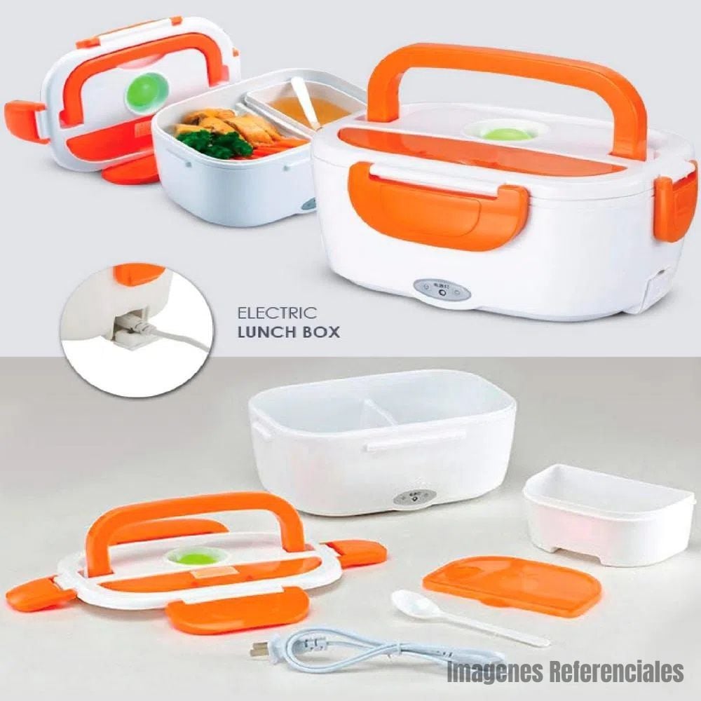 LONCHERA TAPER ELECTRICO PARA CALENTAR ALIMENTOS NARANJA - 4