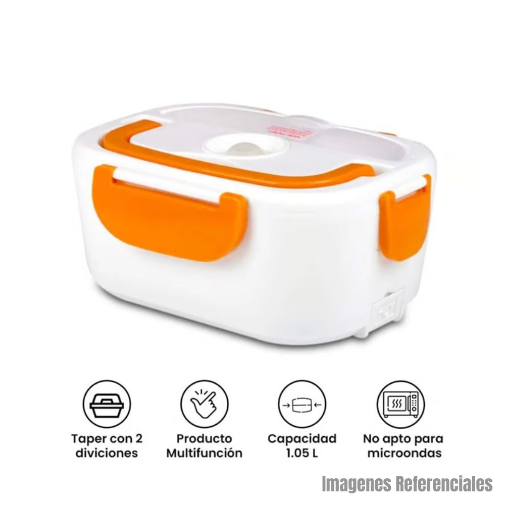 LONCHERA TAPER ELECTRICO PARA CALENTAR ALIMENTOS NARANJA - 5