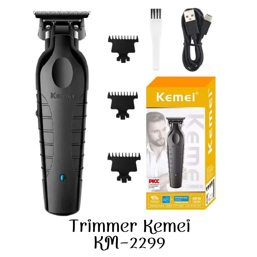 CORTADORA 2299 TRIMMER KEMEI RECARGABLE KM- NEGRO - 2