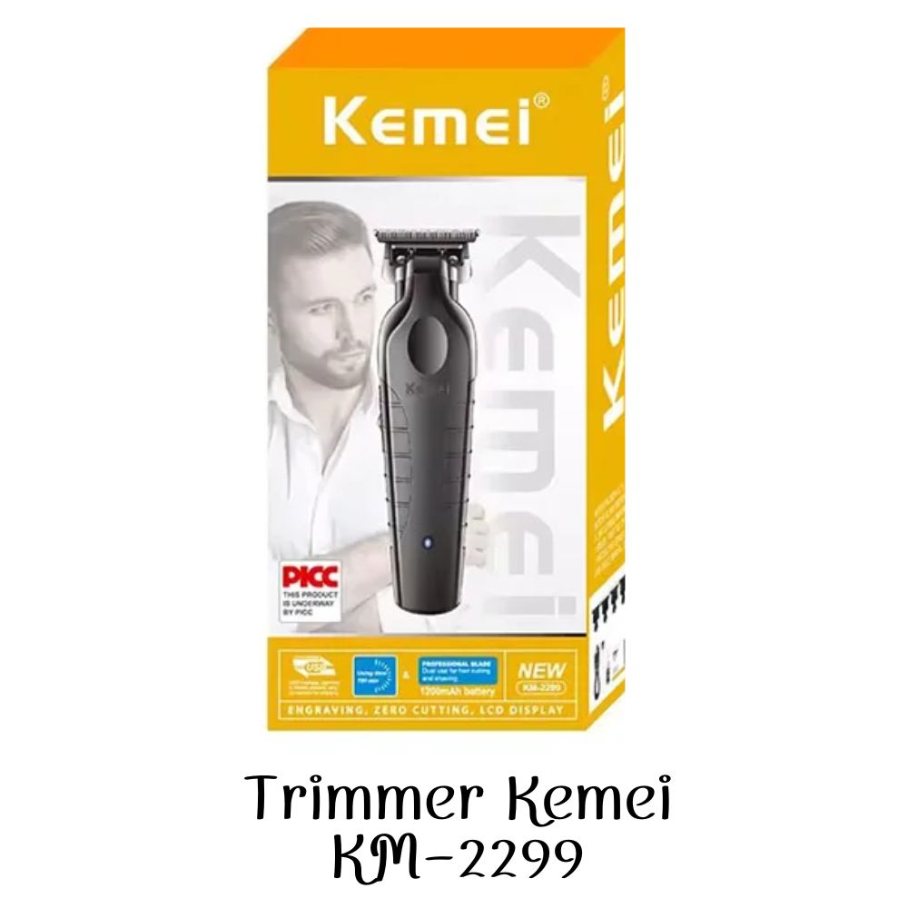 CORTADORA 2299 TRIMMER KEMEI RECARGABLE KM- NEGRO - 5