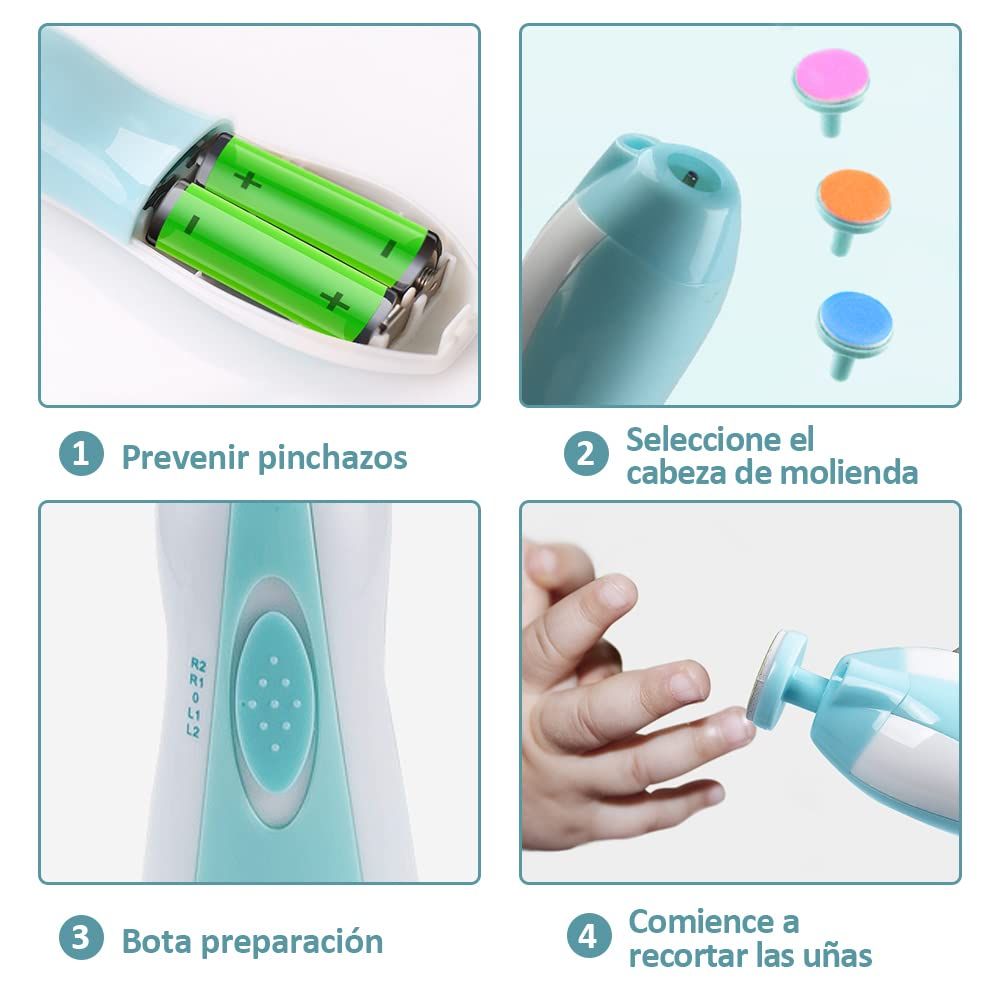 PULIDORA SA-2904-2B PULIDOR UÑAS ELECTRICO BEBES CELESTE - 2