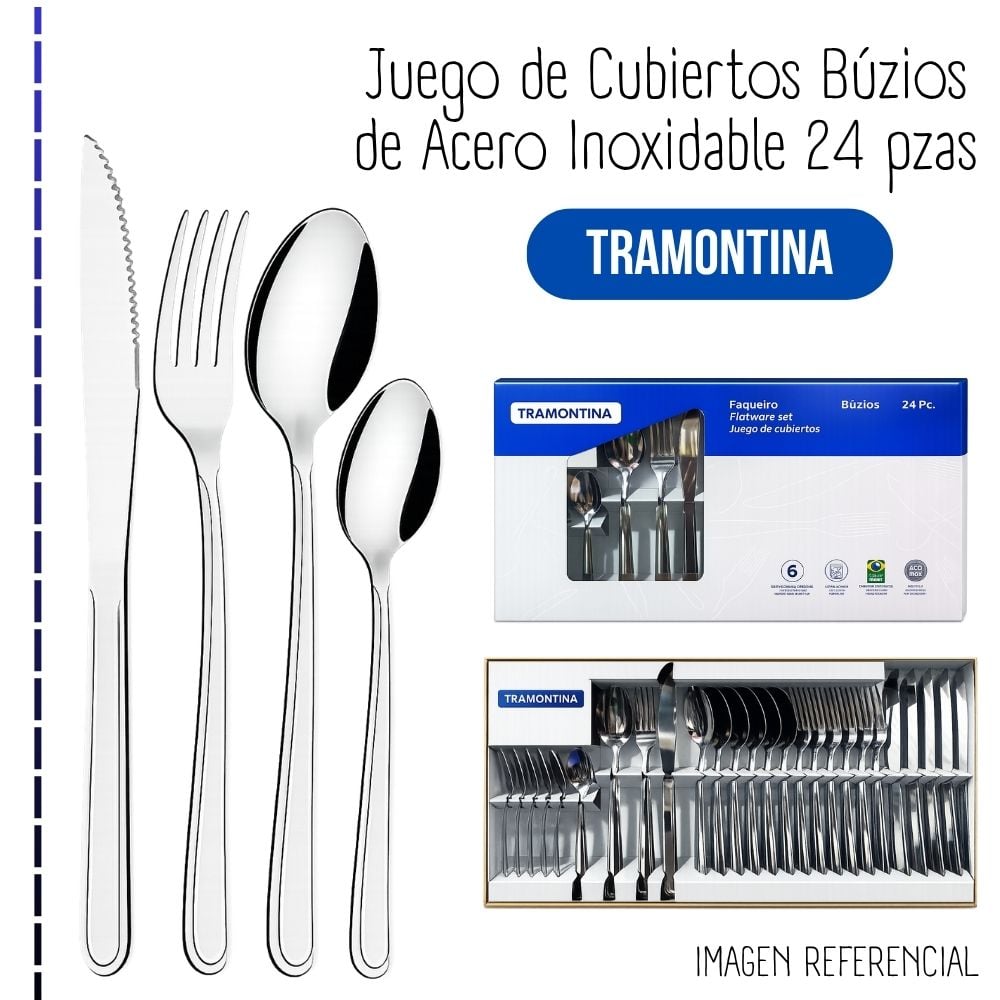 JUEGO DE CUBIERTO TRAMONTINA X 24 PIEZAS BUZIOS - 1
