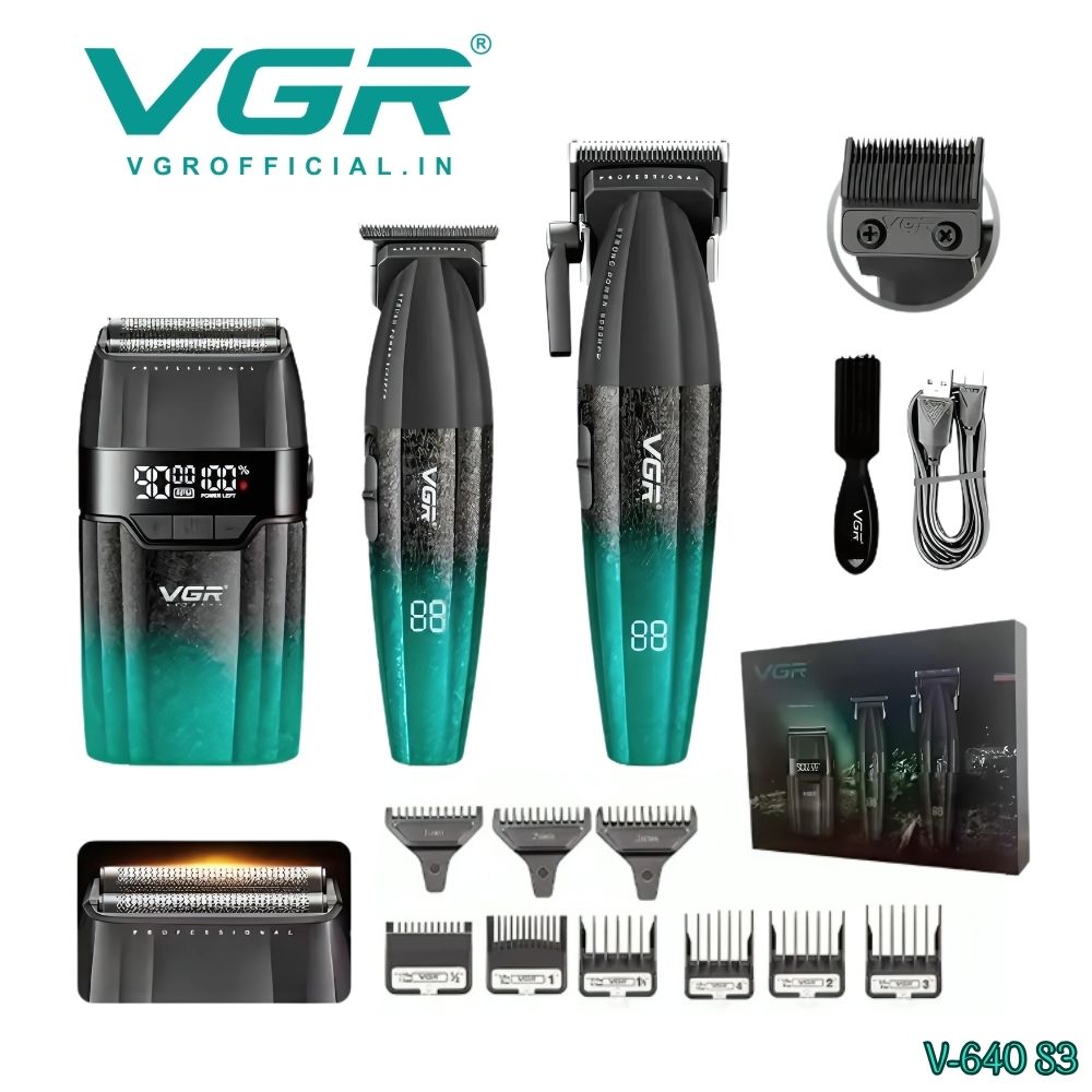 TRICOMBO BARBER VGR TRIMMER + CLIPPER + SHAVER V-640 S3 - 5