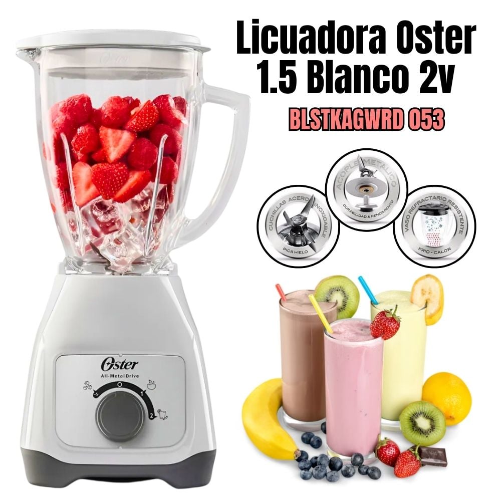 LICUADORA OSTER 1.5L DE 550W BLANCO BLSTKAG WRD 053 - 1