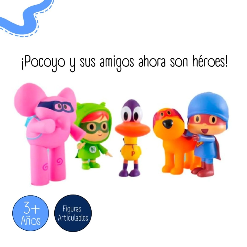 SET DE FIGURAS ARTICULABLES POCOYO Y SUS AMIGOS SUPER HÉROES - 2