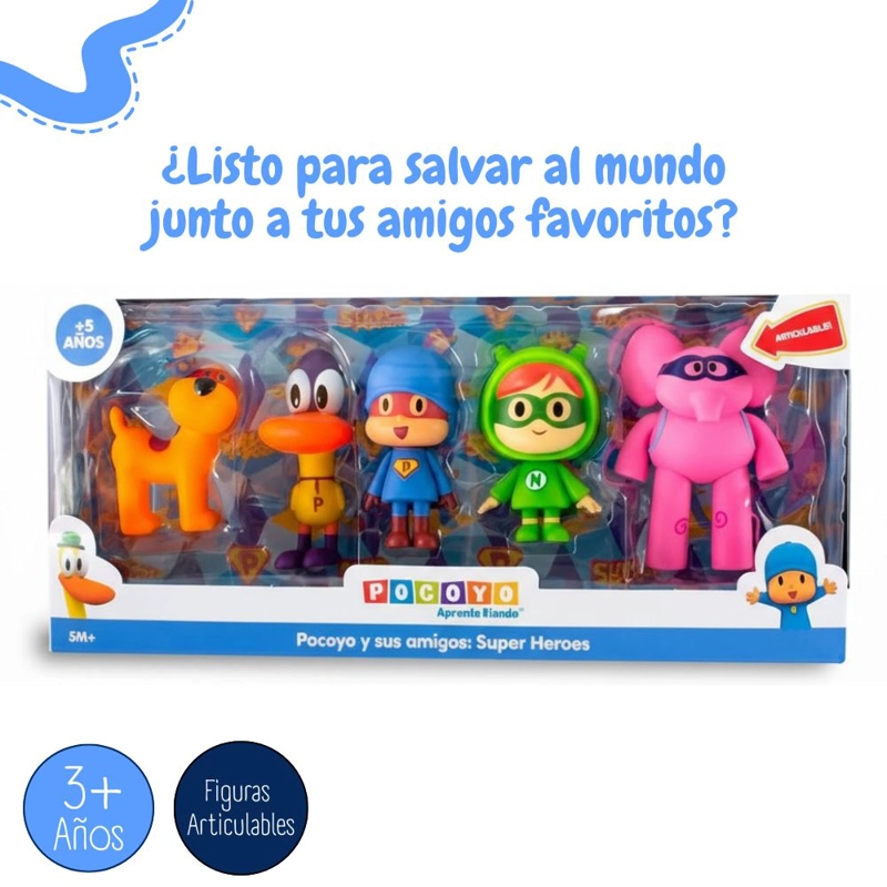 SET DE FIGURAS ARTICULABLES POCOYO Y SUS AMIGOS SUPER HÉROES - 3