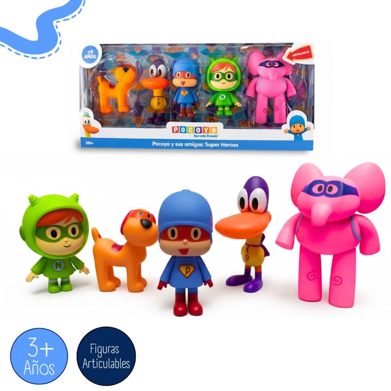 SET DE FIGURAS ARTICULABLES POCOYO Y SUS AMIGOS SUPER HÉROES - 4