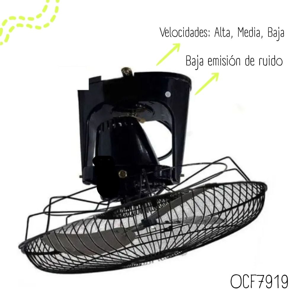 VENTILADOR DE TECHO ORBITAL 360° OCF7919 NEGRO - 3