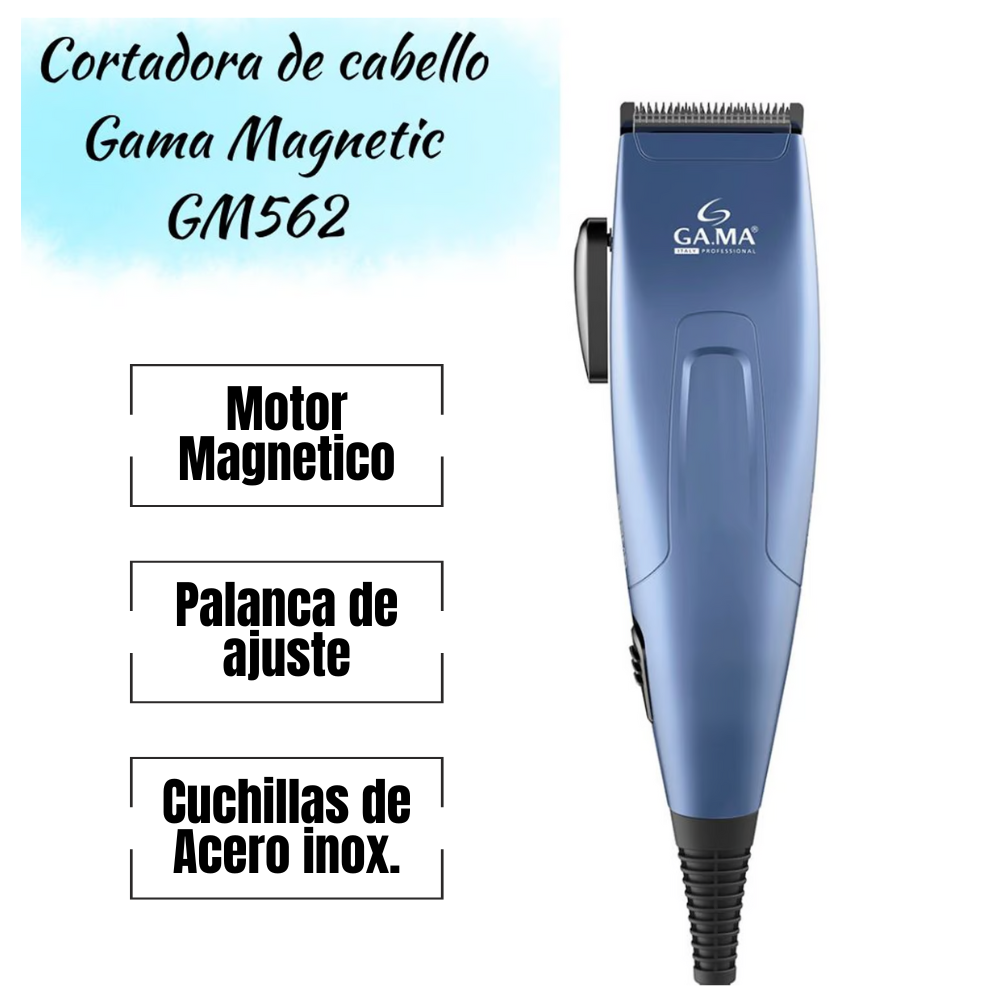MAQUINA CORTADORA DE CABELLO GAMA CLIPPER MAGNETIC GM562 13 PIEZAS - 2