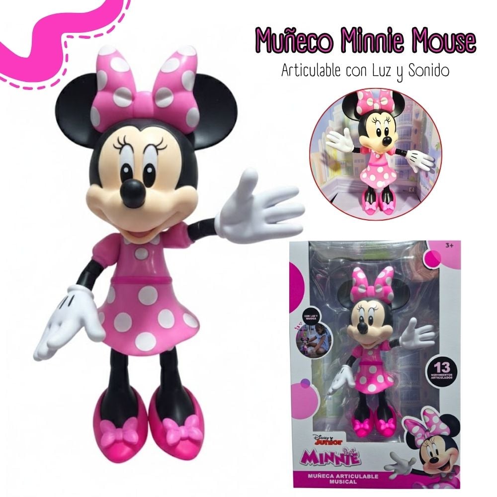 MUÑECA MINNIE MOUSE ARTICULABLE CON LUZ Y SONIDO M1-MMK - 1
