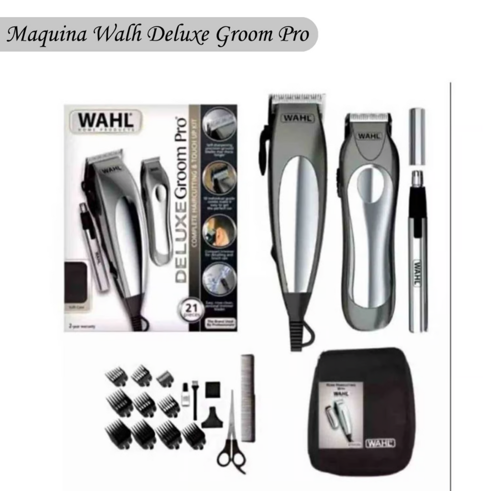 MAQUINA DE CORTAR CABELLO WAHL DELUXE GROOM 21 PIEZAS - 4