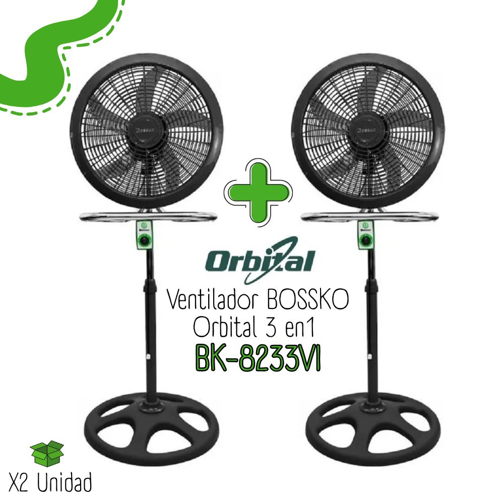VENTILADOR ORBITAL BOSSKO DE 18” 3EN1  BK-8233VO - NEGRO X2UNIDADES - 1
