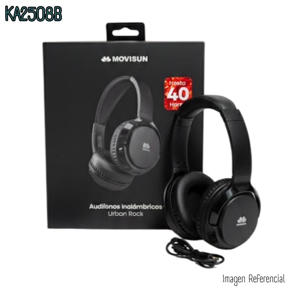 AUDÍFONO MOVISUN VINCHA URBAN ROCK 40H – NEGRO - 4