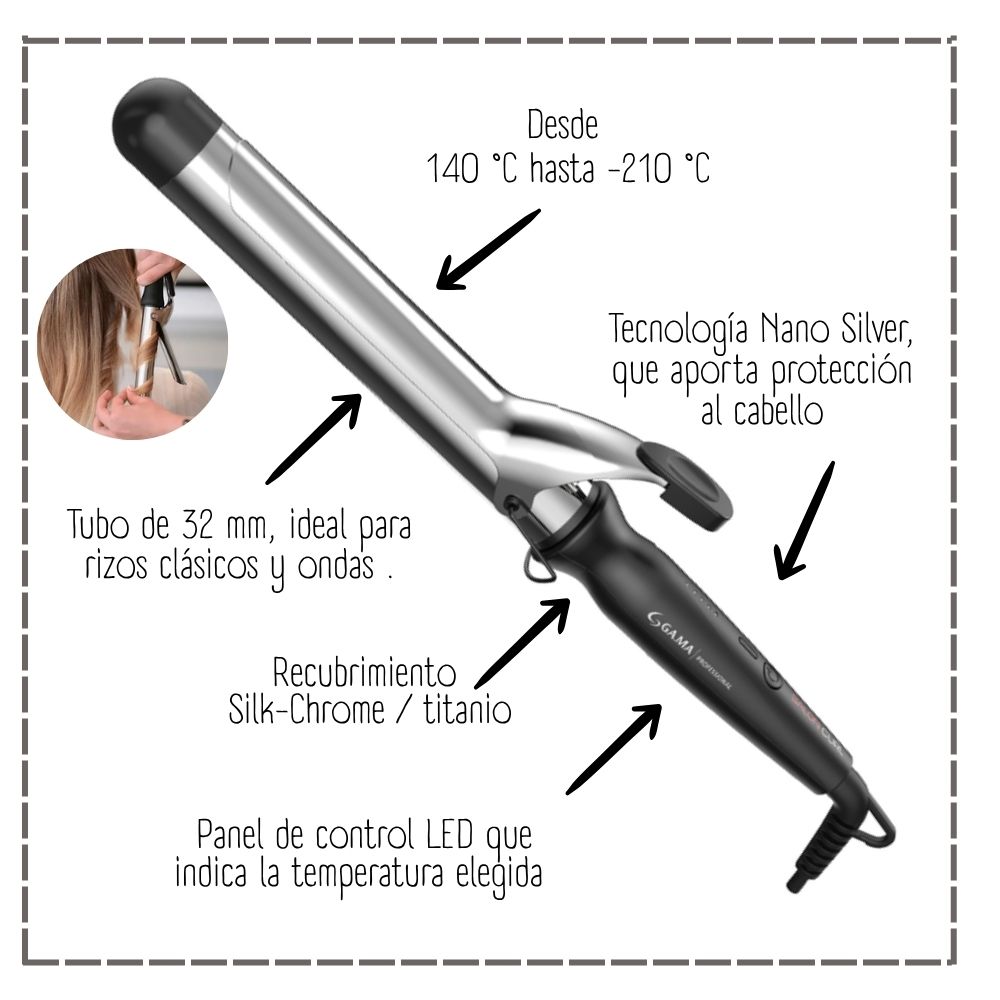 RIZADOR GAMA SALON CURL TITANIO 32MM - 2