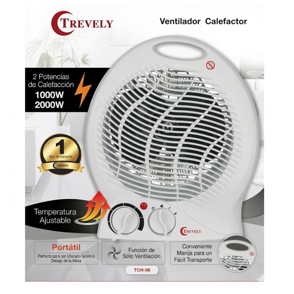TERMO VENTILADOR PORTÁTIL TREVELY 2000 WATTS TCH-06 - 4