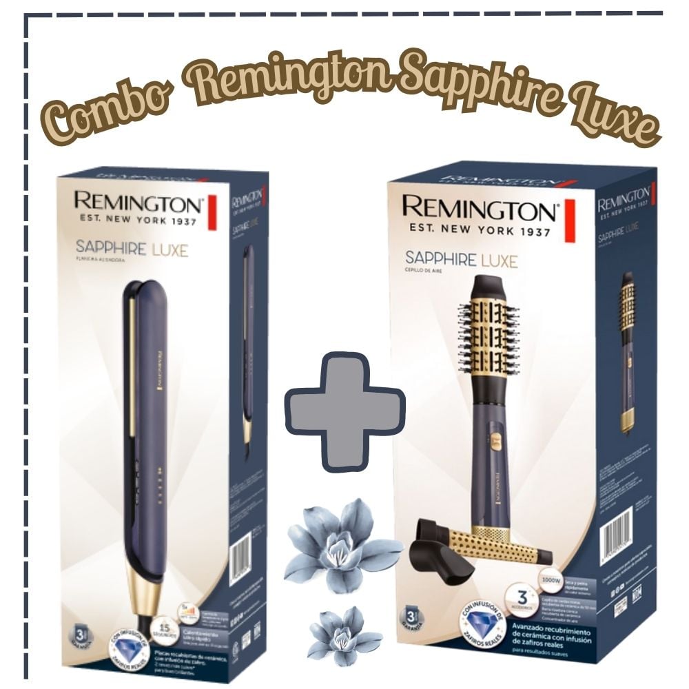 COMBO REMINGTON SAPPHIRE LUXE PLANCHA S5805 + CEPILLO SECADOR REMINGTON - 3