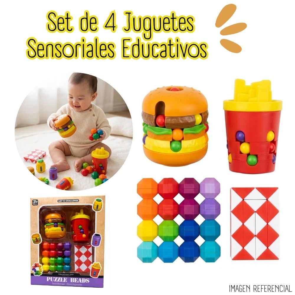 SET DE 4 JUGUETES SENSORIALES EDUCATIVOS - 1