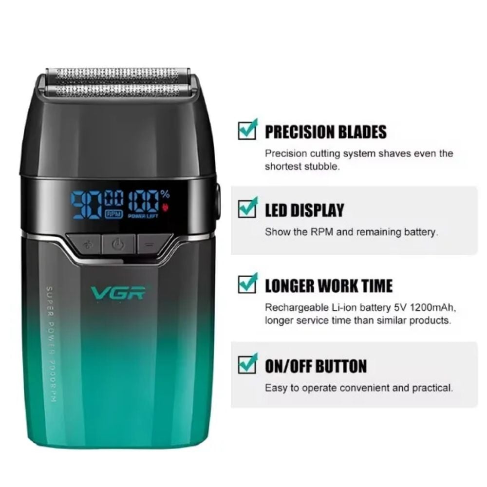 TRICOMBO BARBER VGR TRIMMER + CLIPPER + SHAVER V-640 S3 VERDE - 6