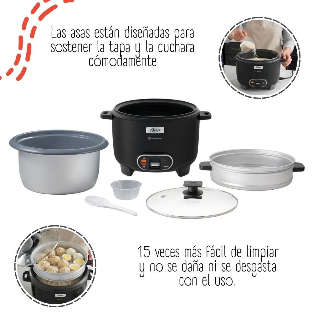 OLLA ARROCERA 3 EN 1 DE 15 TZ DIAMONDFORCE OSTER – CKSTRC15DFBLK 053 - 3