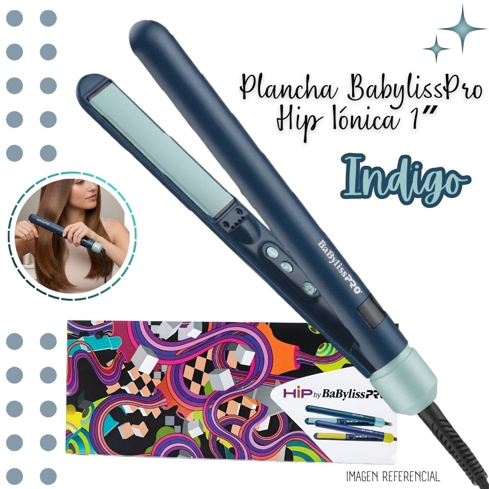 PLANCHA ALISADORA BABYLISSPRO HIP BY IÓNICA 1”- INDIGO - 1