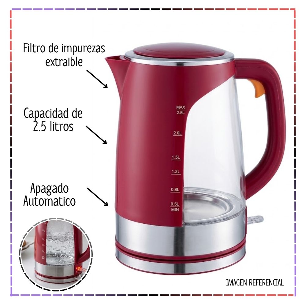 HERVIDOR ELECTRICO BOSSKO 2.5 L BK-284HV - 3