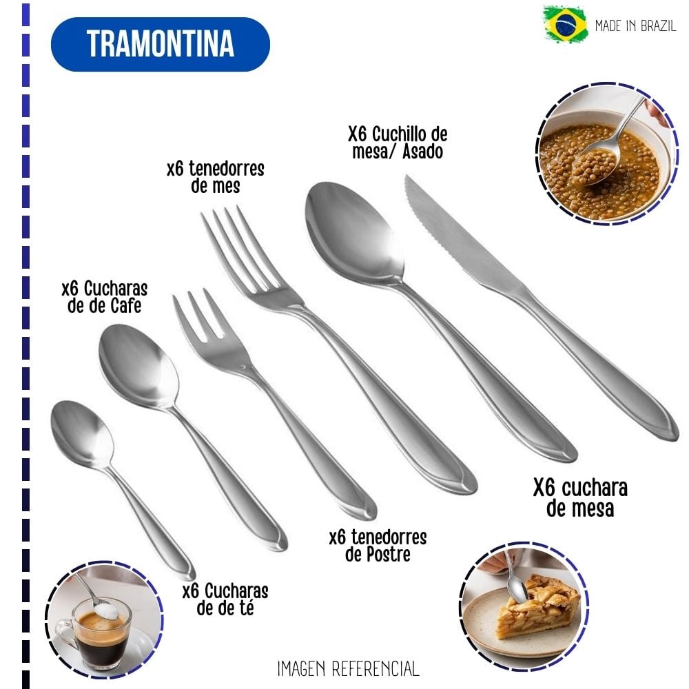 JUEGO DE CUBIERTOS FAQUEIRO DE ACERO INOXIDABLE TRAMONTINAS 42 PZAS - 4