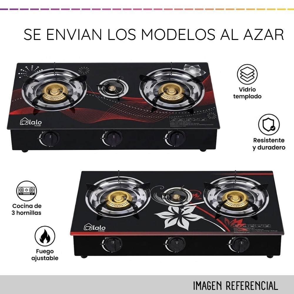 COCINA LALO HOME A GAS 3 HORNILLAS GK-1003GR - 4