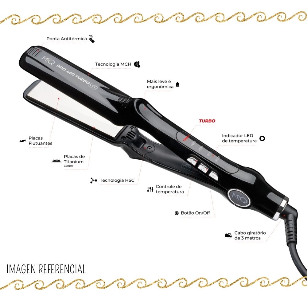 Plancha ALISADORA MQ Turbo Pro 480 LED - 2