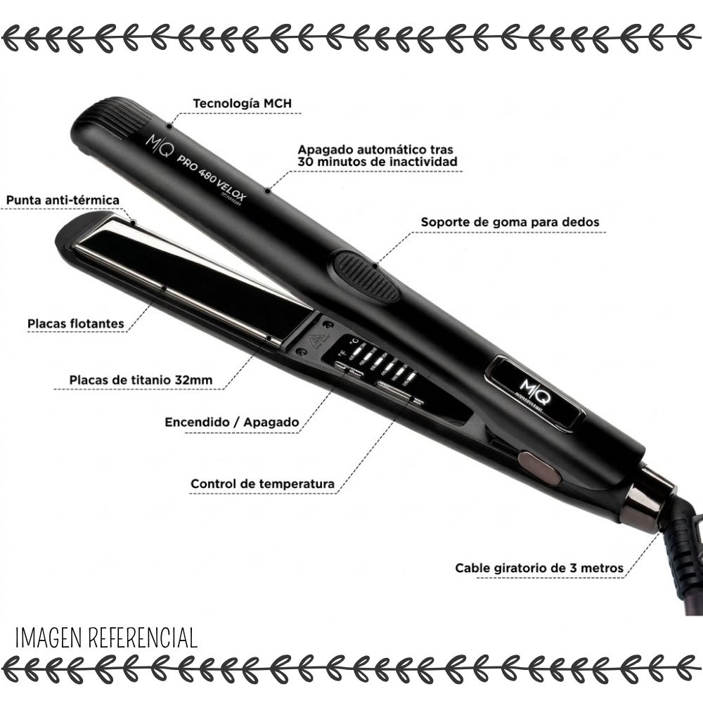 PLANCHA ALISADORA MQ PROFESIONAL PRO 480 VELOX TITANIUM - 2