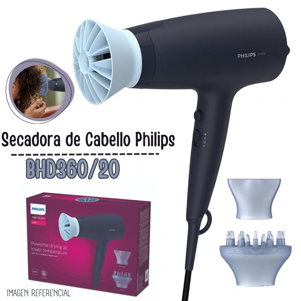 SECADORA DE CABELLO PHILIPS BHD360-20 - 1