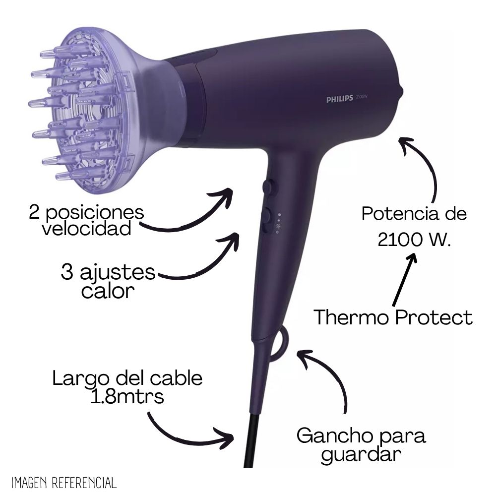 SECADORA DE CABELLO PHILIPS BHD360-20 - 5