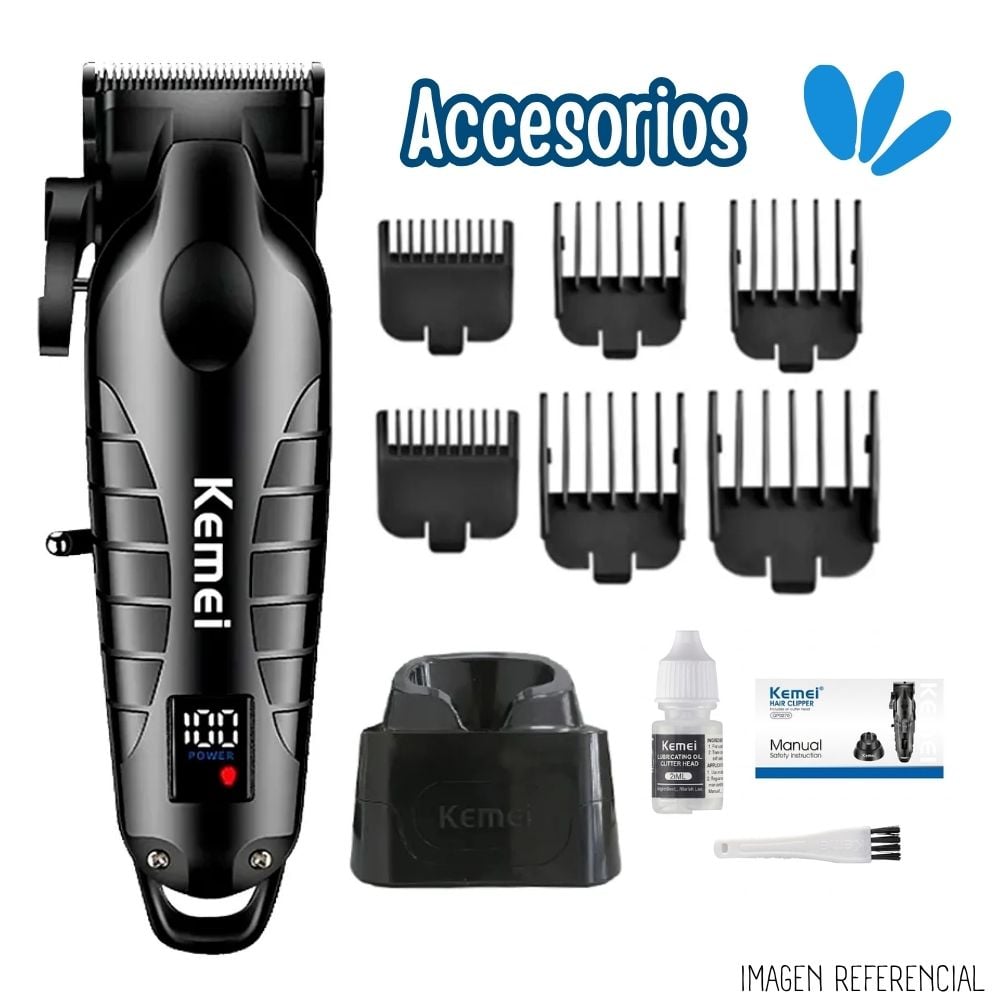 MAQUINA CLIPPER KEMEI RECARGABLE CON BASE KM-PG2290D - 2