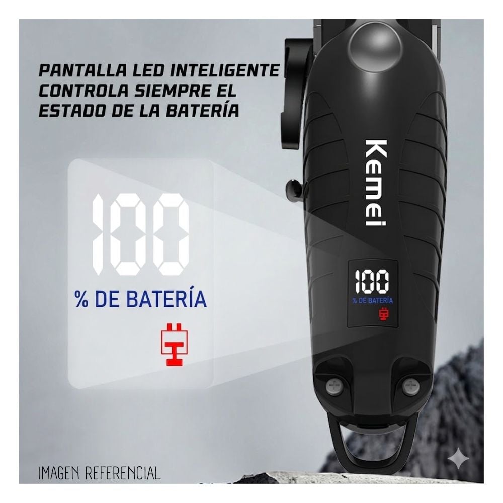 MAQUINA CLIPPER KEMEI RECARGABLE CON BASE KM-PG2290D - 5