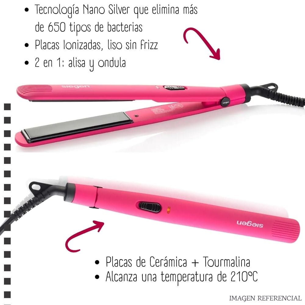 COMBO PLANCHA ALISADORA SIEGEN SG3510 + MINI SECADORA DE CABELLO SIEGEN SG-3005 - 3