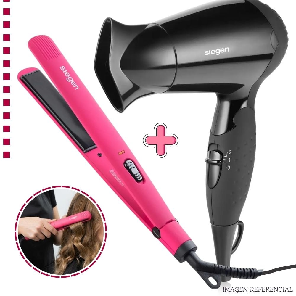 COMBO PLANCHA ALISADORA SIEGEN SG3510 + MINI SECADORA DE CABELLO SIEGEN SG-3005 - 4