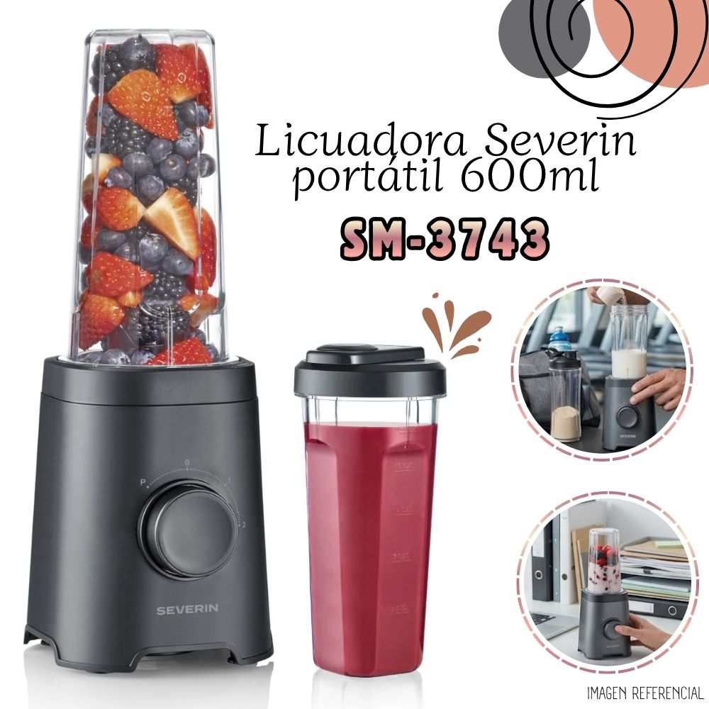 LICUADORA PORTÁTIL SEVERIN 600ML - SM 3743 - 1