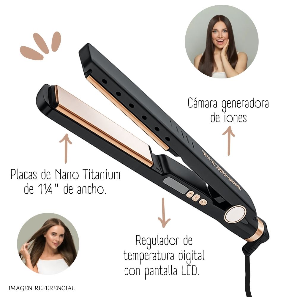 COMBO BABYLISSPRO EDICION ILIMITADA PLANCHA BLACK ROSE + SECADOR NANO ROSE - BNTRGPP43PE - 5