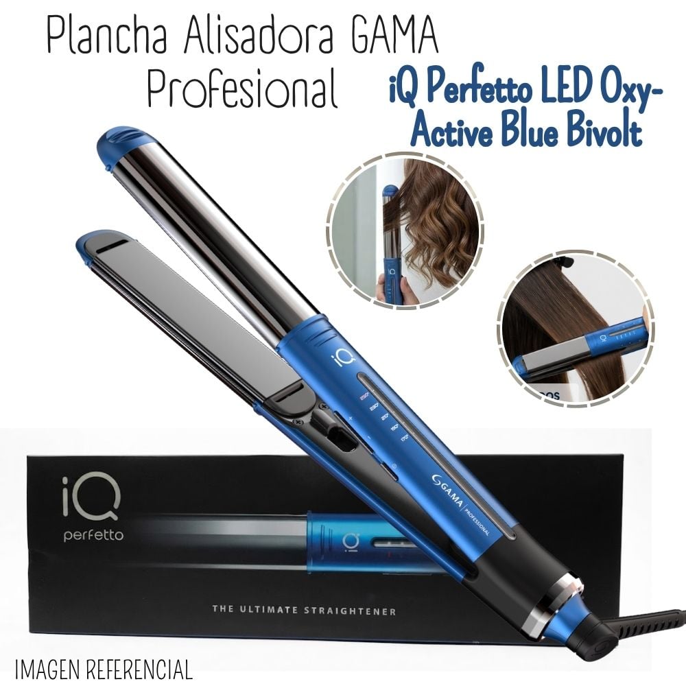 PLANCHA ALISADORA GAMA PROFESIONAL IQ PERFETTO LED OXY-ACTIVE BLUE BIVOLT - BECHS0000002875 - 1