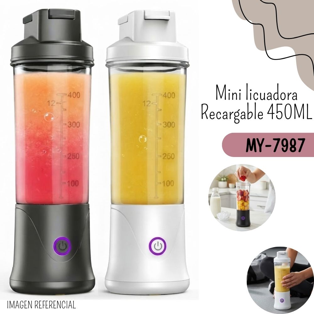 MINI LICUADORA PORTÁTIL RECARGABLE 450ML MY-7987 - 1