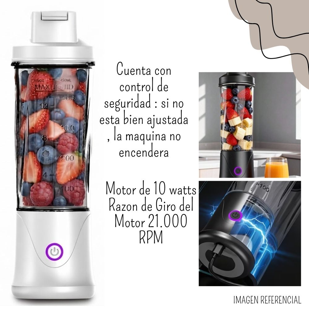 MINI LICUADORA PORTÁTIL RECARGABLE 450ML MY-7987 - 5