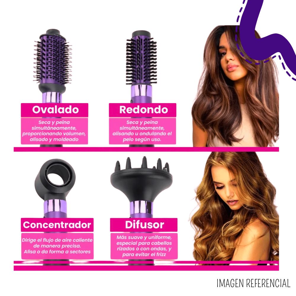 CEPILLO SECADOR 4 EN 1 VGR MORADO - V-484M - 3